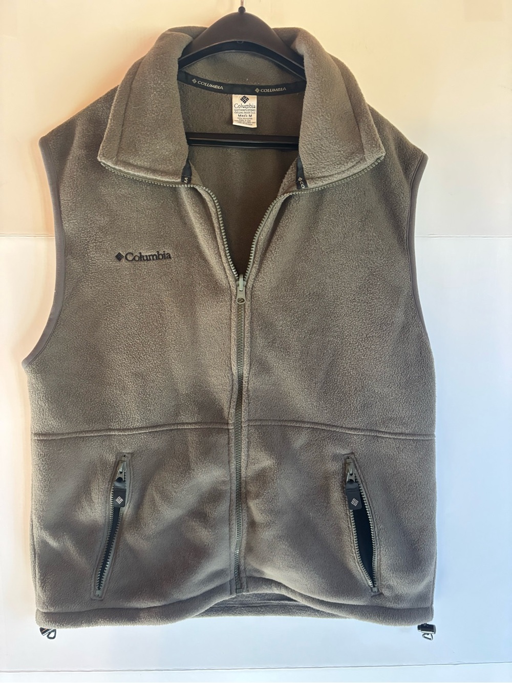 Columbia Men's Gray Solid Full Zip Stand-Up Collar Vest M Pockets